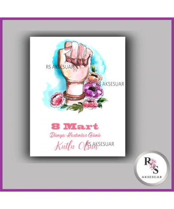 8 Mart Kadınlar Günü Hediyelik İsim Kartı - KH30