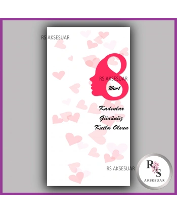 8 Mart Kadınlar Günü Hediyelik İsim Kartı - KH33