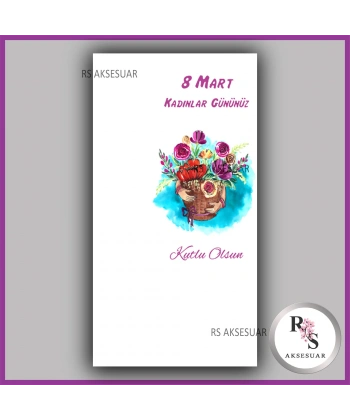 8 Mart Kadınlar Günü Hediyelik İsim Kartı - KH37