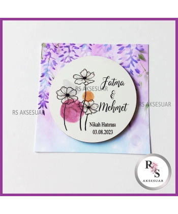 Ahşap Magnet Nikah Hediyeliği -