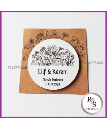 Ahşap Magnet Nikah Hediyeliği -