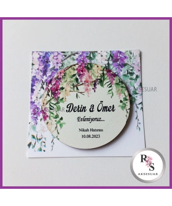 Ahşap Magnet Nikah Hediyeliği -