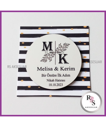 Ahşap Magnet Nikah Hediyeliği -