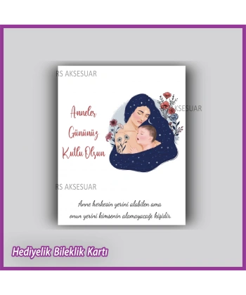 Anneler Günü Hediyelik Bileklik Kartı