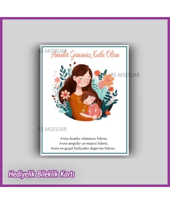 Anneler Günü Hediyelik Bileklik Kartı
