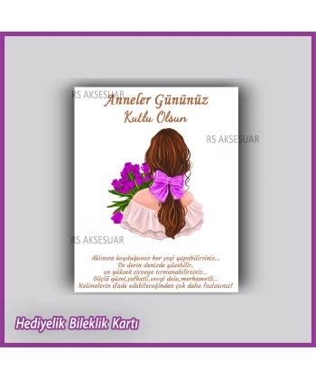Anneler Günü Hediyelik Bileklik Kartı
