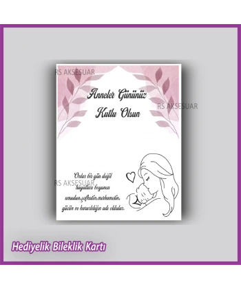Anneler Günü Hediyelik Bileklik Kartı