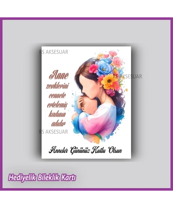 Anneler Günü Hediyelik Bileklik Kartı