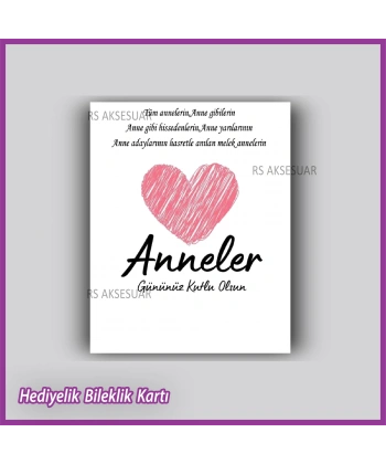 Anneler Günü Hediyelik Bileklik Kartı