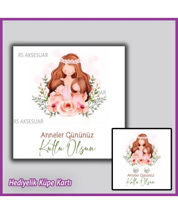 Anneler Günü Hediyelik İnci Küpe Kartı
