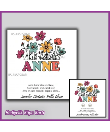 Anneler Günü Hediyelik İnci Küpe Kartı