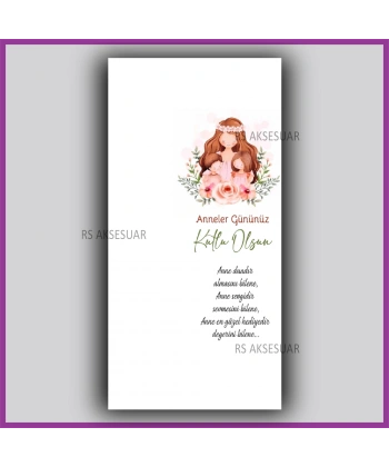 Anneler Günü Hediyelik Makrome Anahtarlık Kartı