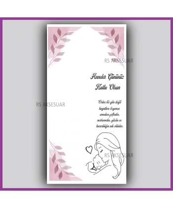 Anneler Günü Hediyelik Makrome Anahtarlık Kartı