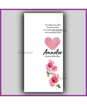 Anneler Günü Hediyelik Makrome Anahtarlık Kartı