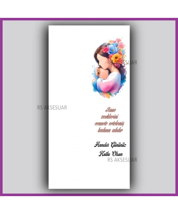 Anneler Günü Hediyelik Makrome Anahtarlık Kartı