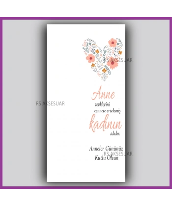 Anneler Günü Hediyelik Makrome Anahtarlık Kartı