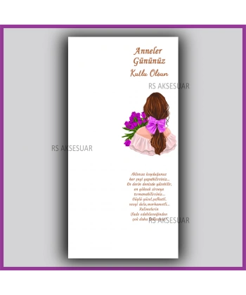 Anneler Günü Hediyelik Makrome Anahtarlık Kartı