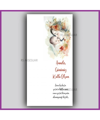 Anneler Günü Hediyelik Makrome Anahtarlık Kartı