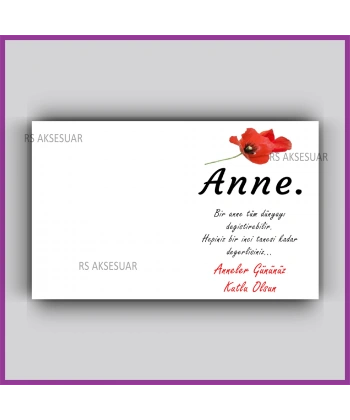 Anneler Günü Hediyelik Yıldız Anahtarlık Kartı