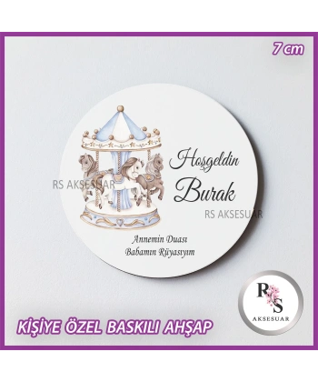 Atlı Karınca Baskılı Ahşap Bebek Hediyelik -uv27