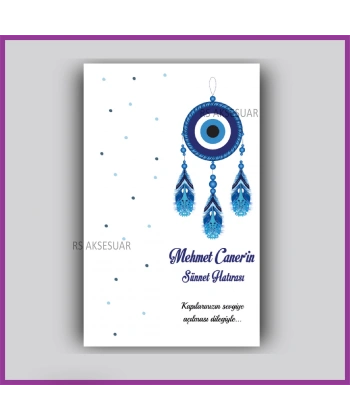 Nazar Boncuk Temalı - Hediyelik Anahtarlık İsim Kartı
