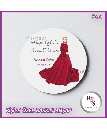 Baskılı Ahşap Nikah-Kına Hediyelik -uv41