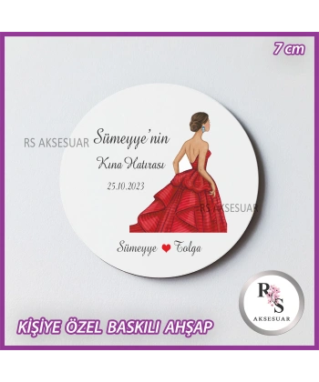 Baskılı Ahşap Nikah-Kına Hediyelik -uv42