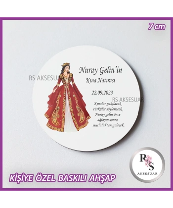 Baskılı Ahşap Nikah-Kına Hediyelik -uv44