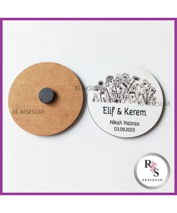 Baskılı Ahşap Nikah-Kına Hediyelik -uv49