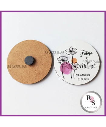 Baskılı Ahşap Nikah-Kına Hediyelik -uv50