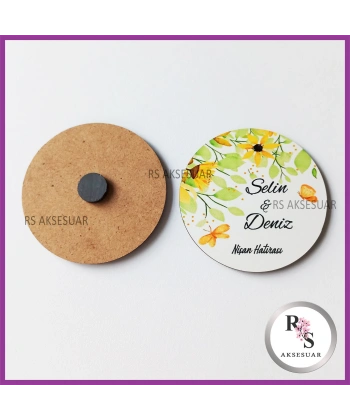 Baskılı Ahşap Nikah-Kına Hediyelik -uv51