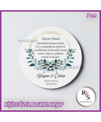 Nazar Duası Baskılı Magnet Nikah Hediyelik -uv102