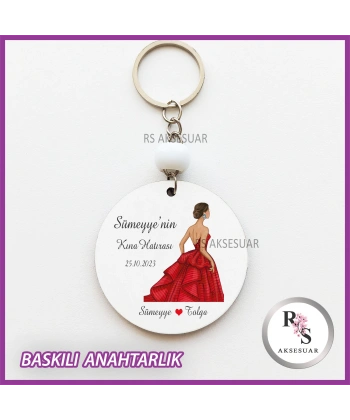 Baskılı Nikah - Kına Hediyelik Anahtarlık -uv106