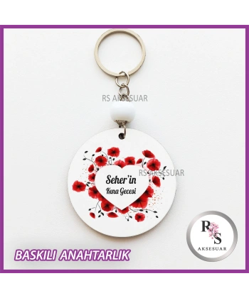 Baskılı Nikah - Kına Hediyelik Anahtarlık -uv105