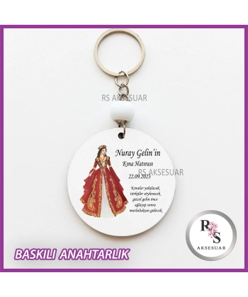 Baskılı Nikah - Kına Hediyelik Anahtarlık -uv110