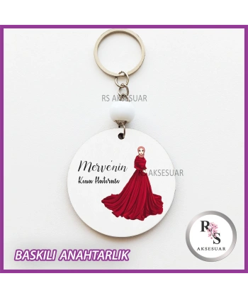 Baskılı Nikah - Kına Hediyelik Anahtarlık -uv111