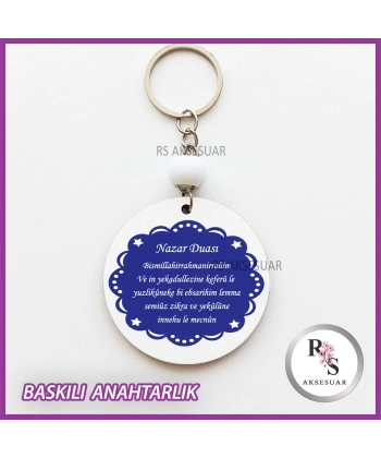 Nazar Baskılı Nikah - Kına Hediyelik Anahtarlık -uv112