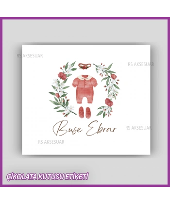 Bebek Çikolatası Kutu Etiketi - Yapışkanlı Sticker -CE184