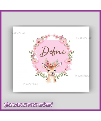 Bebek Çikolatası Kutu Etiketi - Yapışkanlı Sticker -CE186