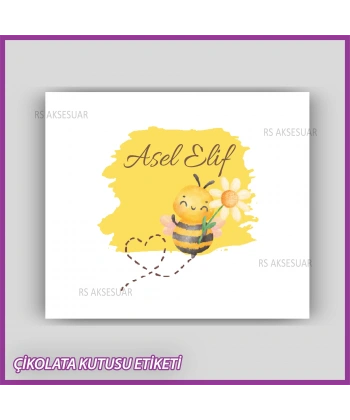 Bebek Çikolatası Kutu Etiketi - Yapışkanlı Sticker -CE187