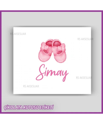 Bebek Çikolatası Kutu Etiketi - Yapışkanlı Sticker -CE190