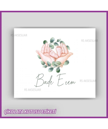 Bebek Çikolatası Kutu Etiketi - Yapışkanlı Sticker -CE191