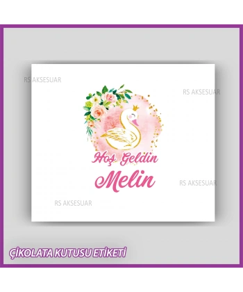 Bebek Çikolatası Kutu Etiketi - Yapışkanlı Sticker -CE195