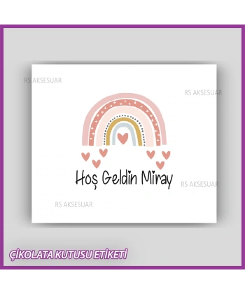 Bebek Çikolatası Kutu Etiketi - Yapışkanlı Sticker -CE196