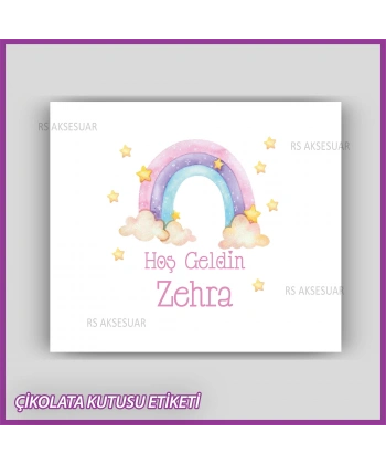 Bebek Çikolatası Kutu Etiketi - Yapışkanlı Sticker -CE197