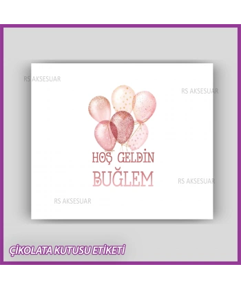 Bebek Çikolatası Kutu Etiketi - Yapışkanlı Sticker -CE198