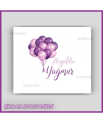 Bebek Çikolatası Kutu Etiketi - Yapışkanlı Sticker -CE199