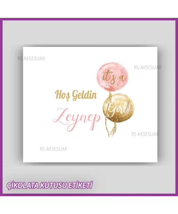 Bebek Çikolatası Kutu Etiketi - Yapışkanlı Sticker -CE200