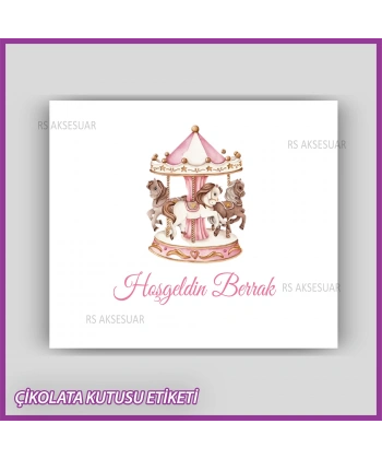 Bebek Çikolatası Kutu Etiketi - Yapışkanlı Sticker -CE201