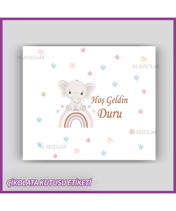 Bebek Çikolatası Kutu Etiketi - Yapışkanlı Sticker -CE202